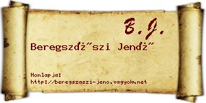 Beregszászi Jenő névjegykártya