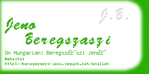 jeno beregszaszi business card